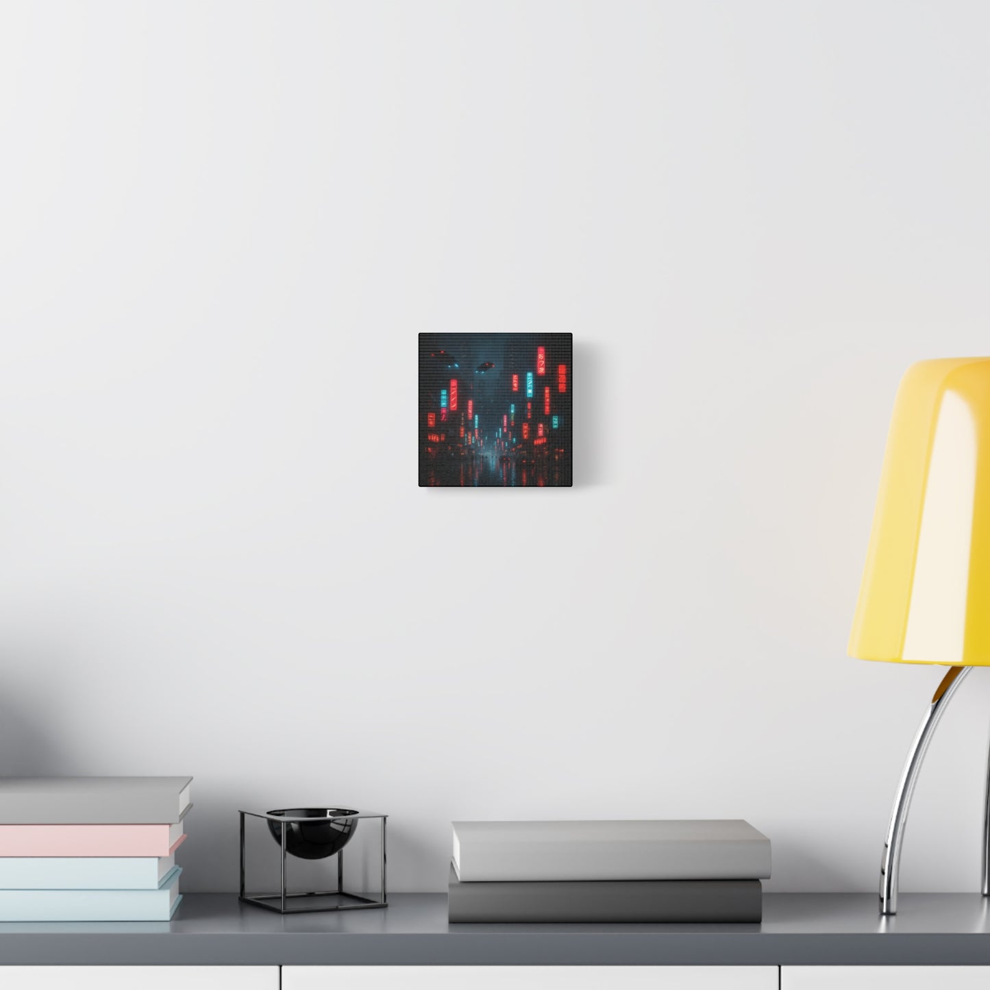 Neon City Street Matte Canvas