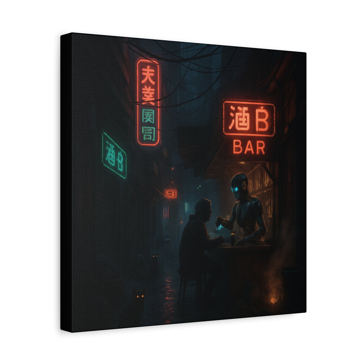 Neon Alley Bar Matte Canvas
