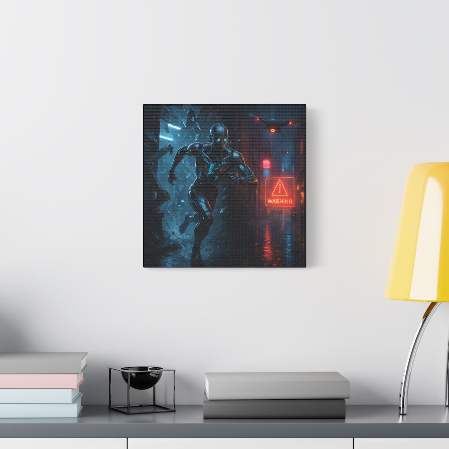 Neon Escape Futuristic Runner Matte Canvas