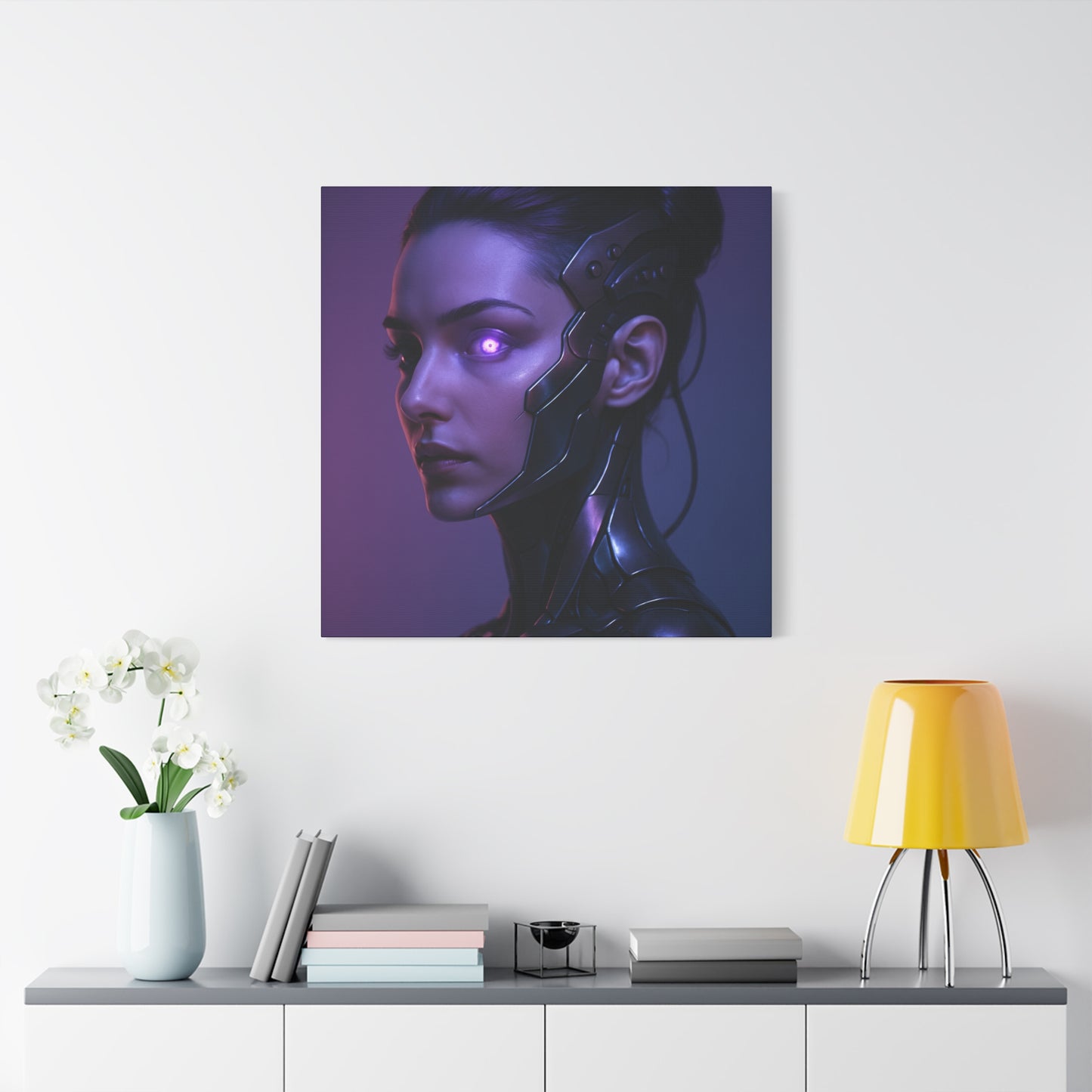 Futuristic Female Cyborg Matte Canvas
