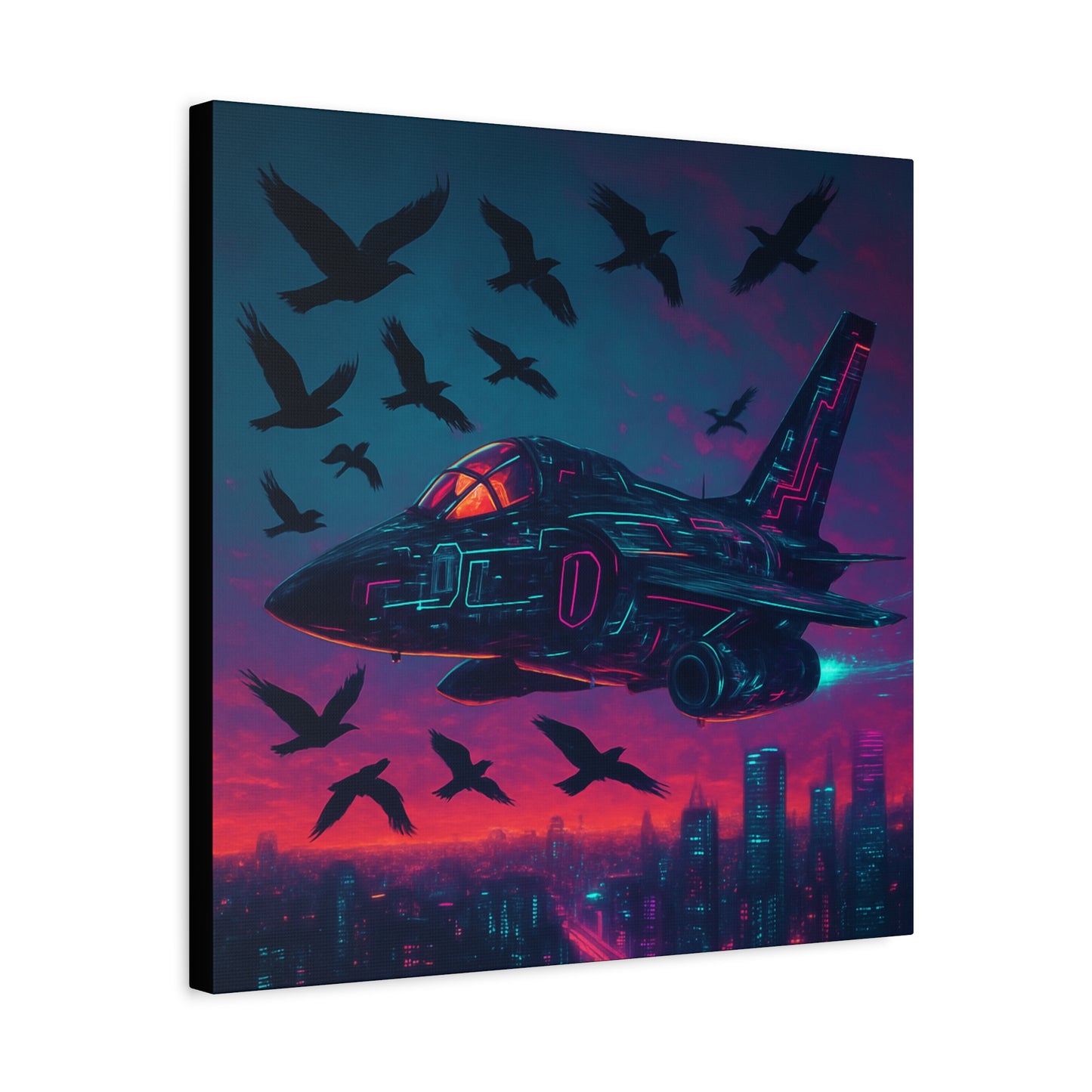 Neon Jet Flight Matte Canvas