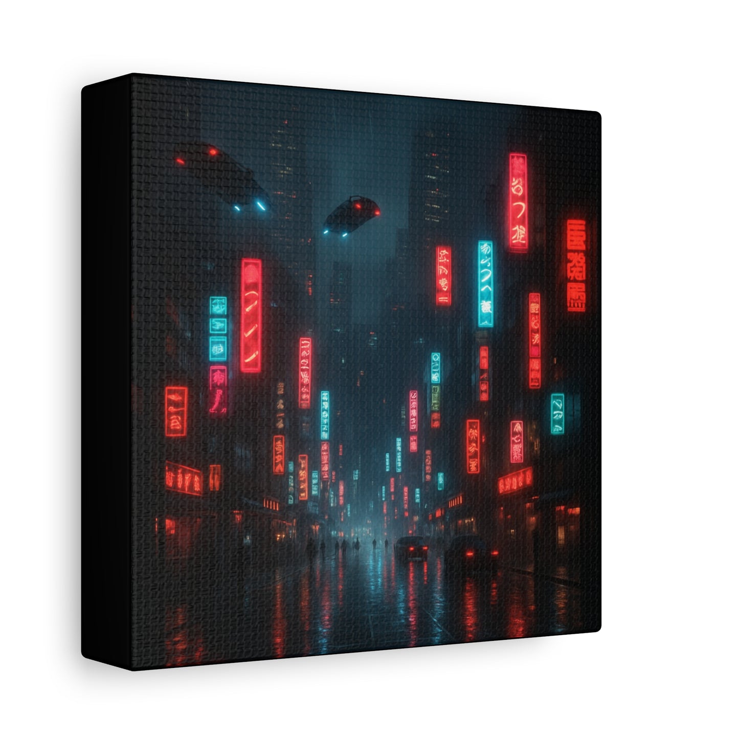 Neon City Street Matte Canvas