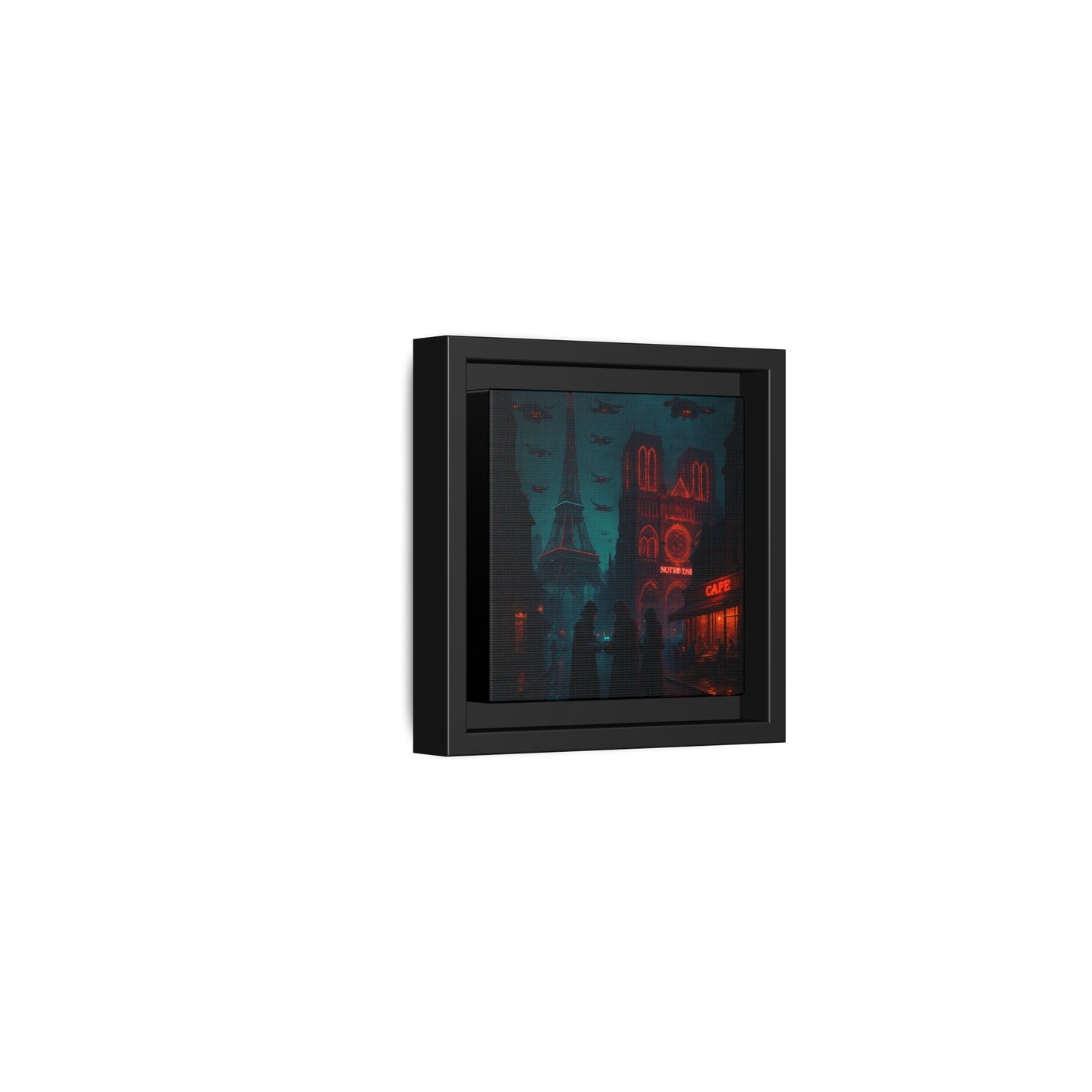 Neon Paris Dream Framed Matte Canvas
