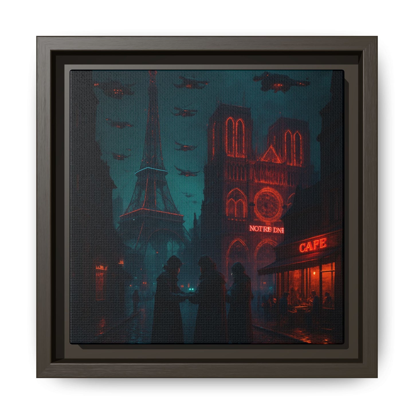 Neon Paris Dream Framed Matte Canvas