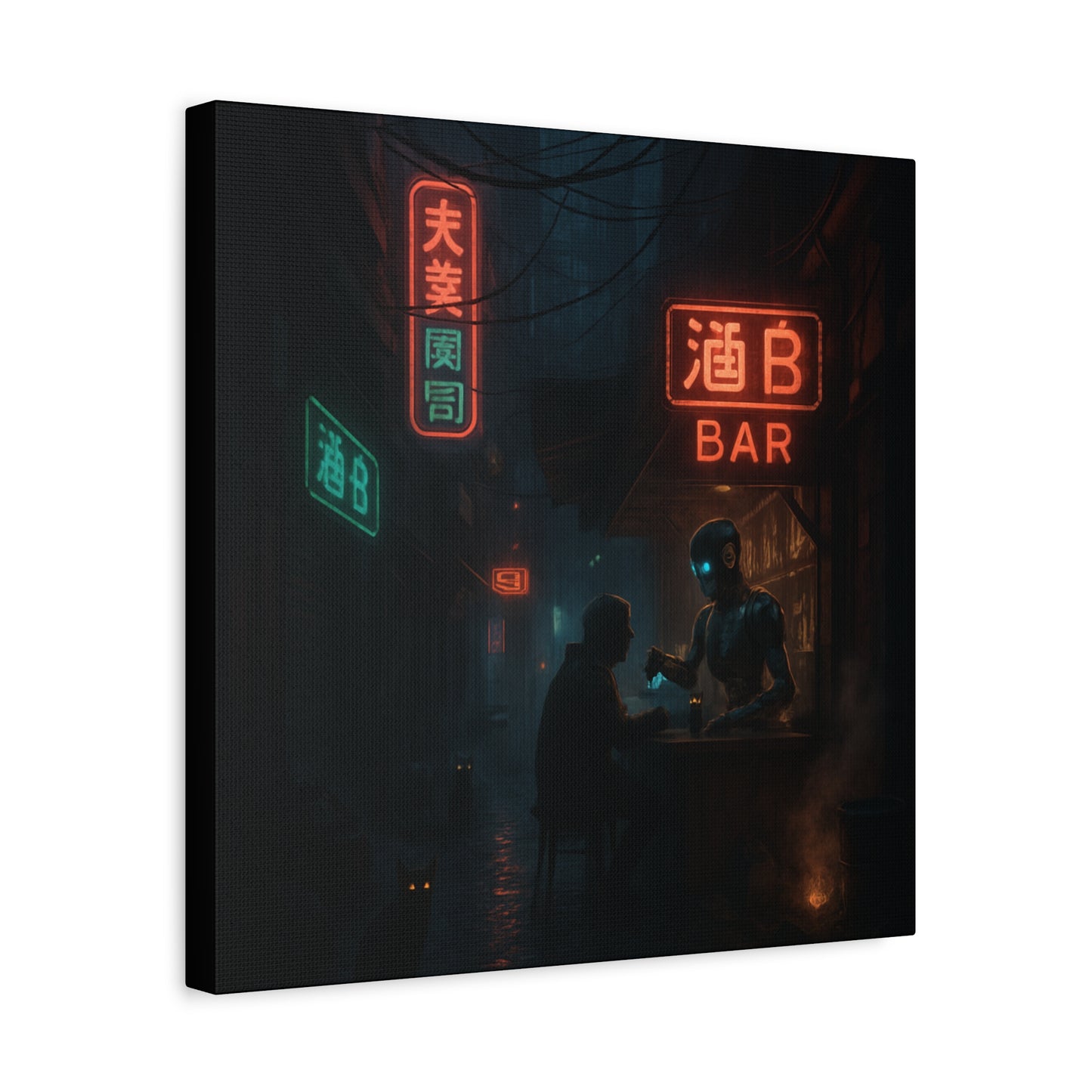 Neon Alley Bar Matte Canvas
