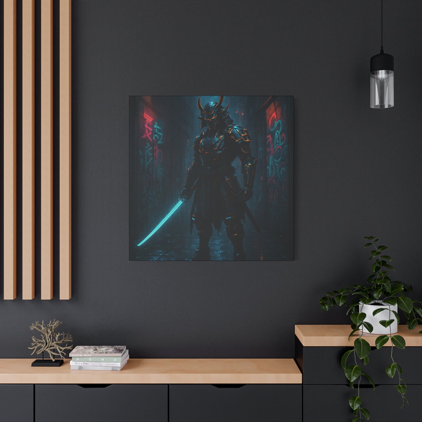 Cyber Samurai Warrior Matte Canvas
