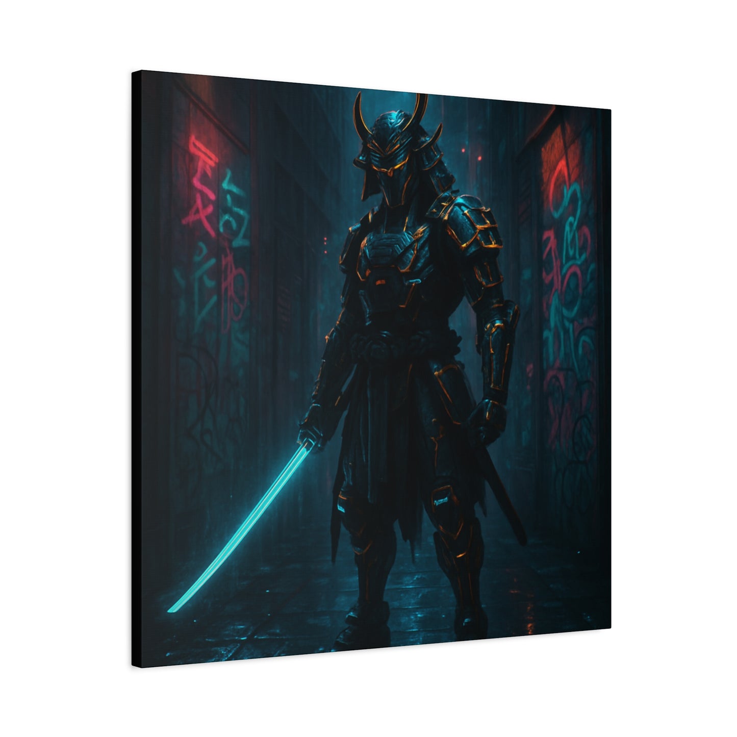 Cyber Samurai Warrior Matte Canvas