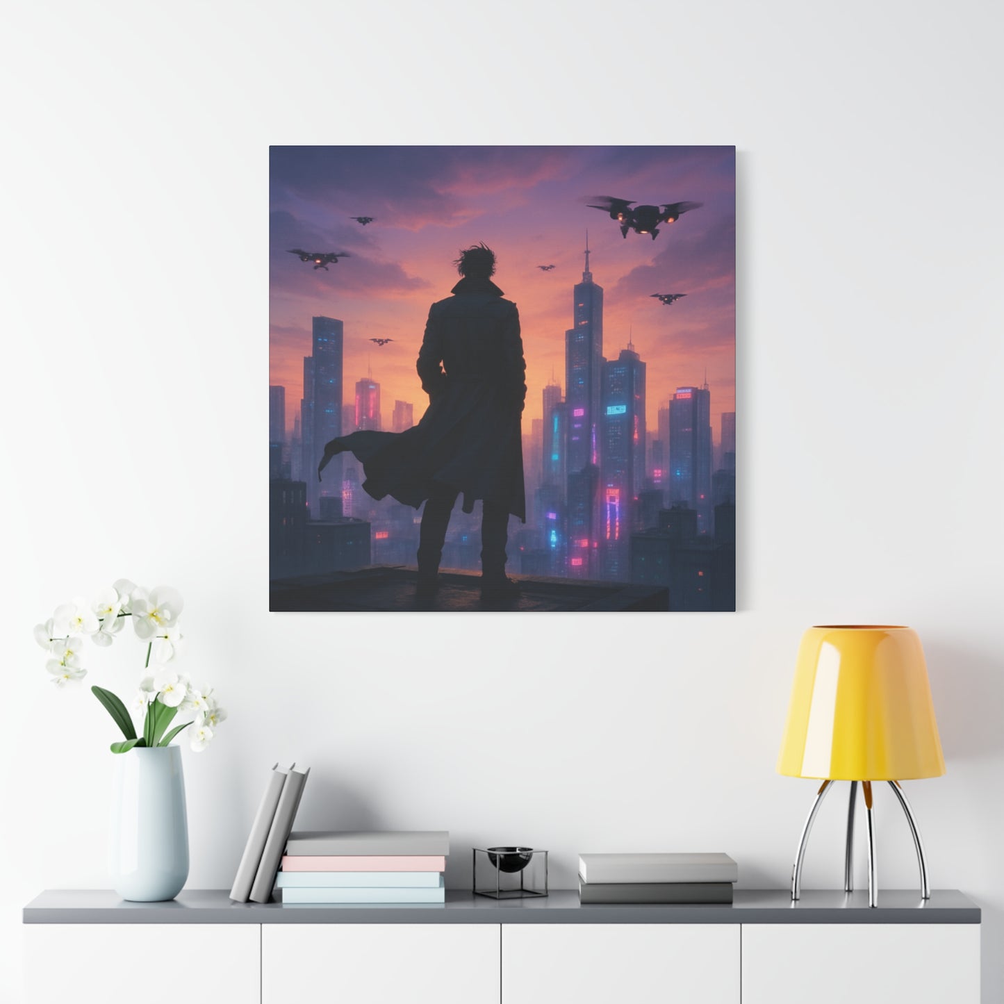 Future Skyline Sentinel Matte Canvas