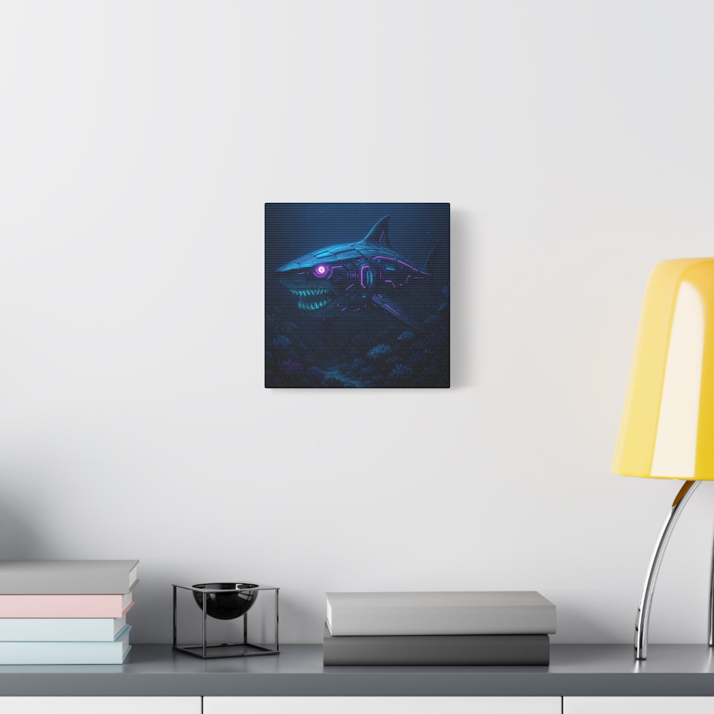 Cyber Shark Abyss Matte Canvas