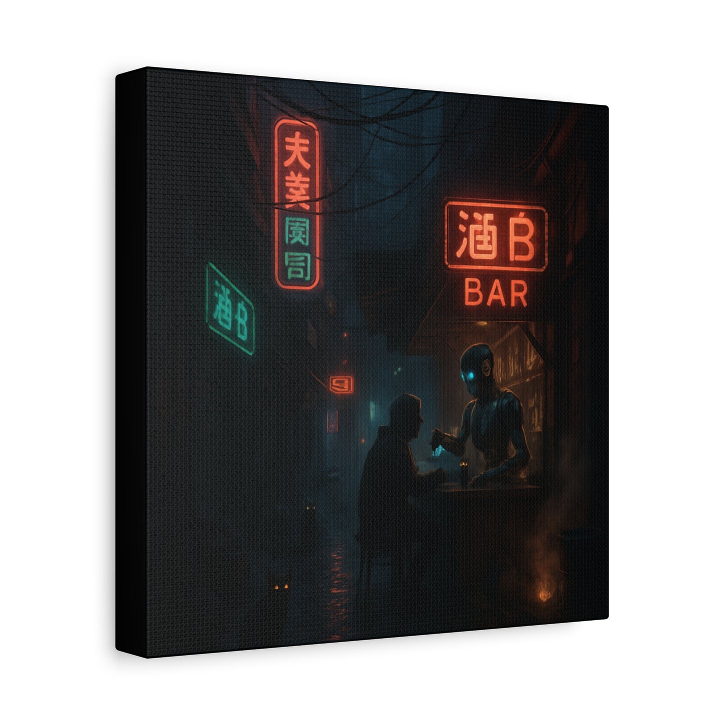 Neon Alley Bar Matte Canvas