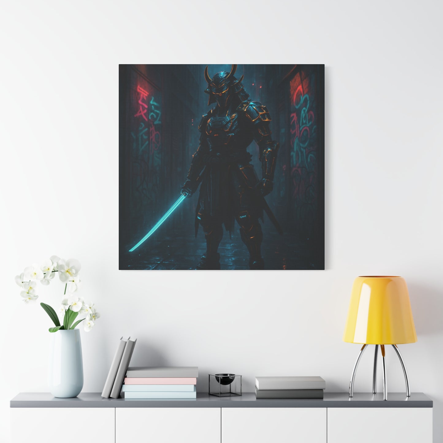 Cyber Samurai Warrior Matte Canvas