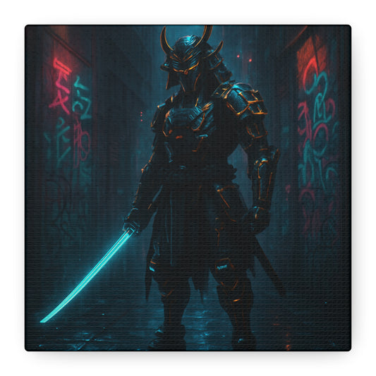 Cyber Samurai Warrior Matte Canvas