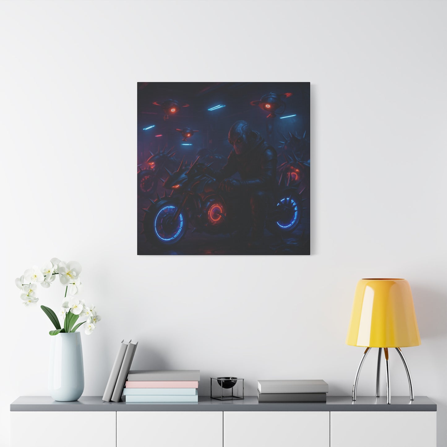 Alien Biker Matte Canvas