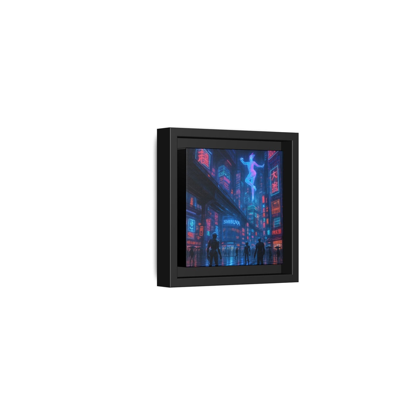 Neon Shibuya Spirit Framed Matte Canvas