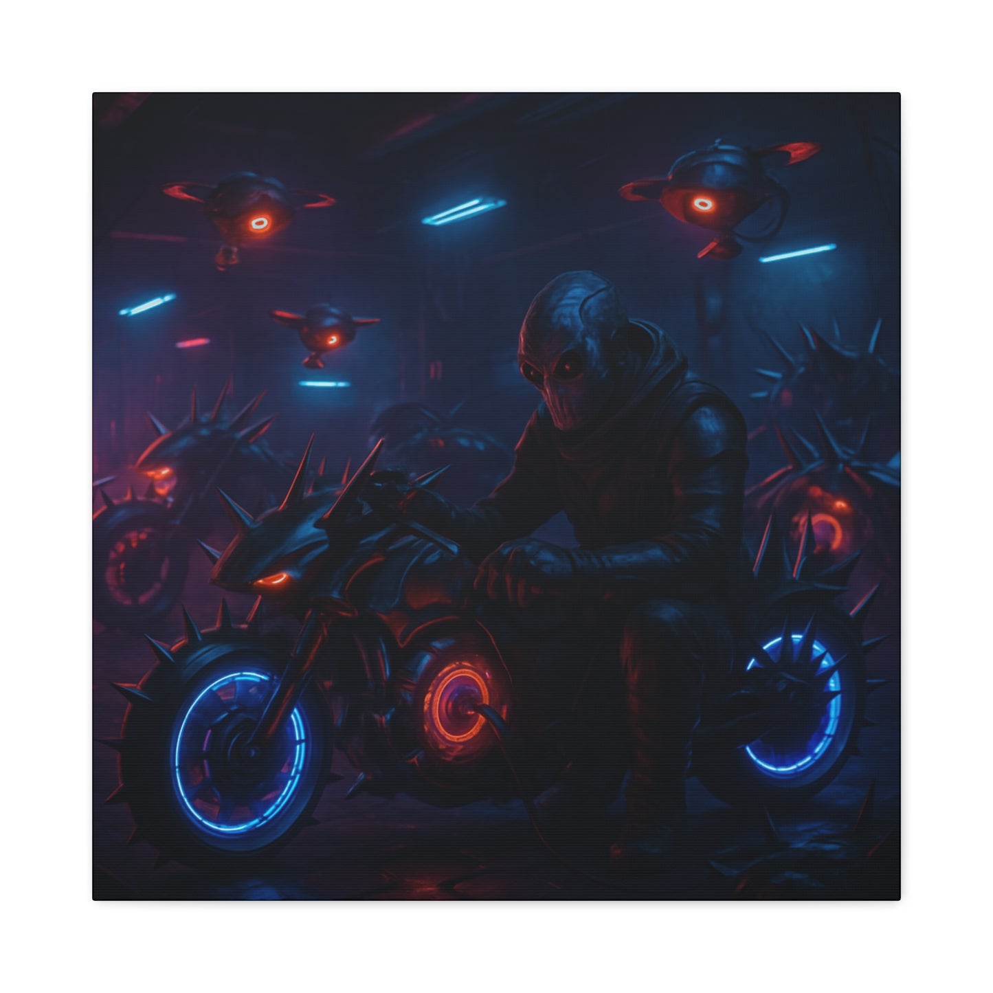 Alien Biker Matte Canvas