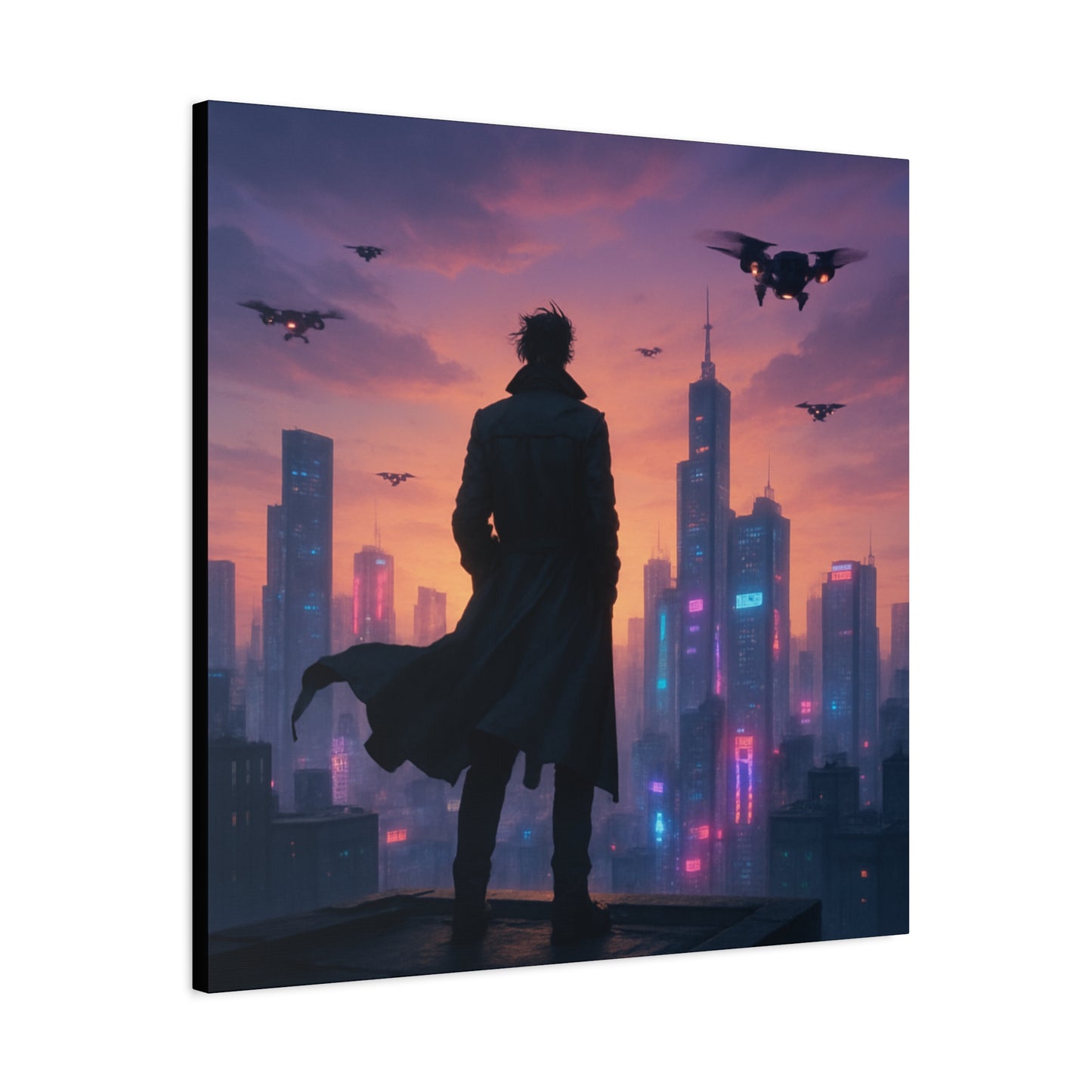 Future Skyline Sentinel Matte Canvas