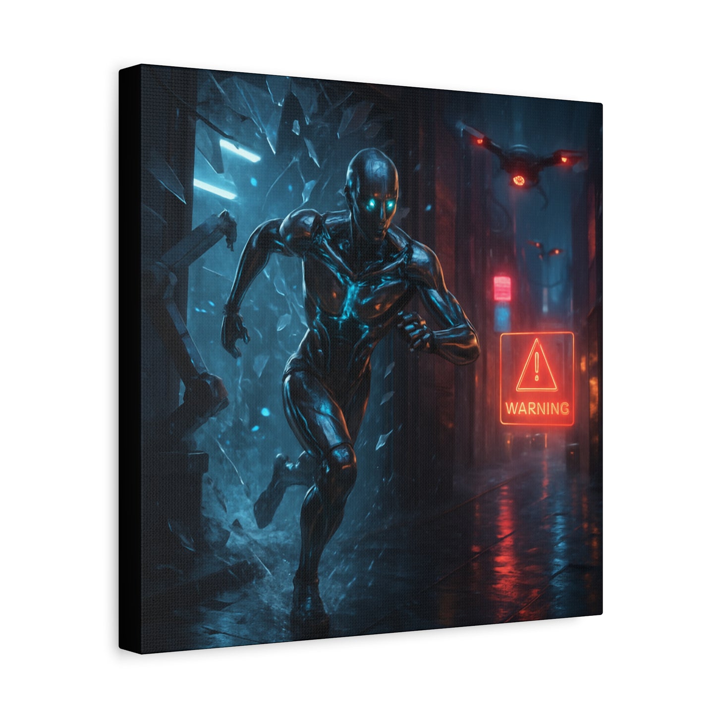 Neon Escape Futuristic Runner Matte Canvas
