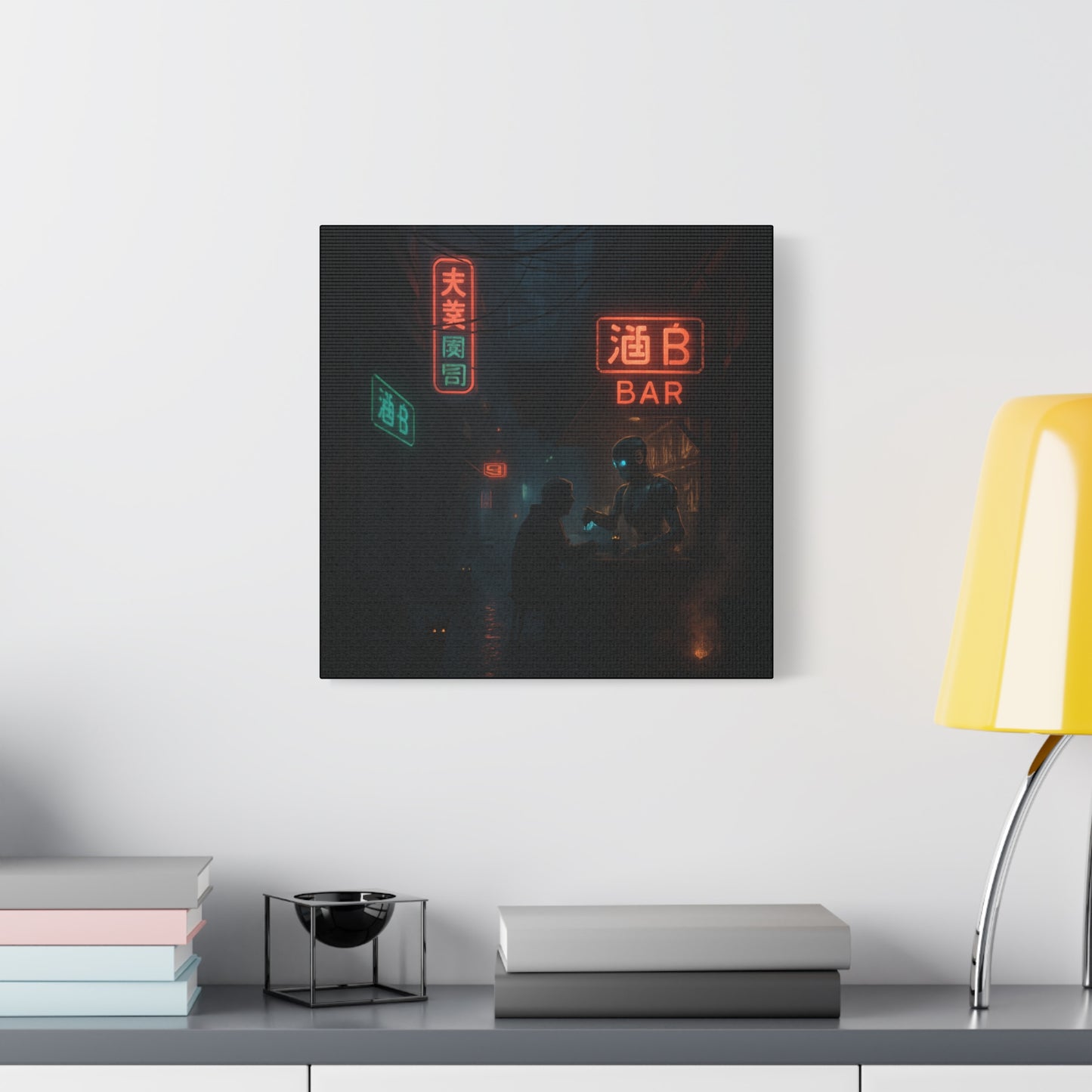 Neon Alley Bar Matte Canvas