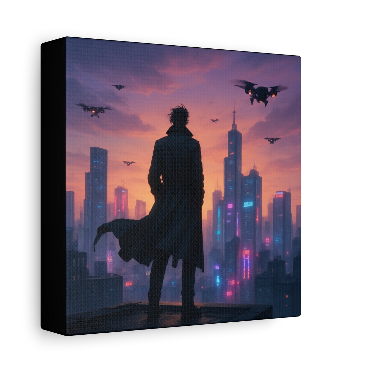 Future Skyline Sentinel Matte Canvas