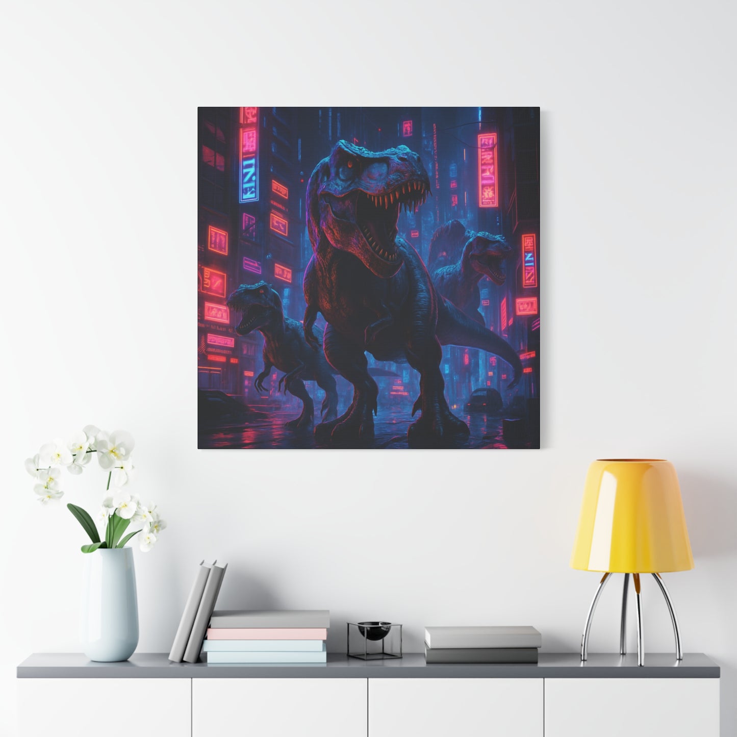 Cybercity Dinosaur Matte Canvas