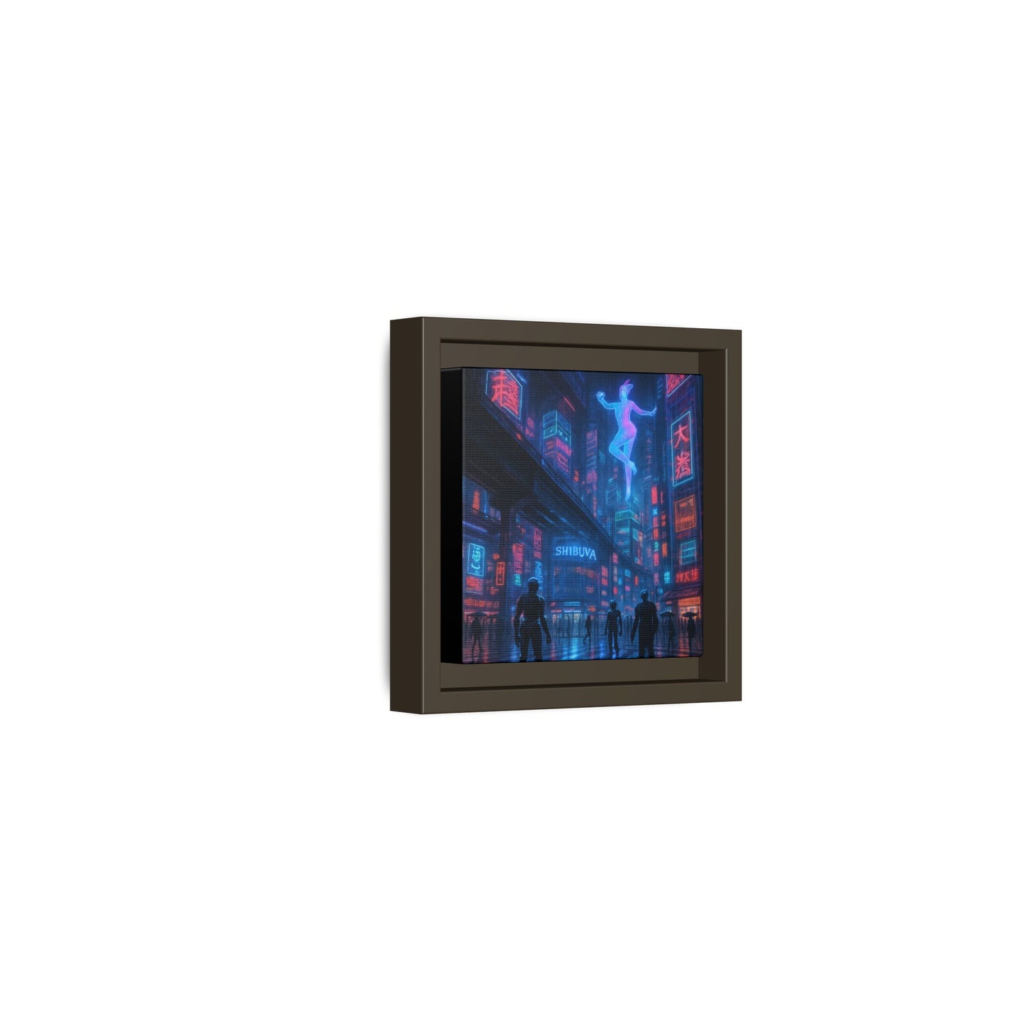 Neon Shibuya Spirit Framed Matte Canvas