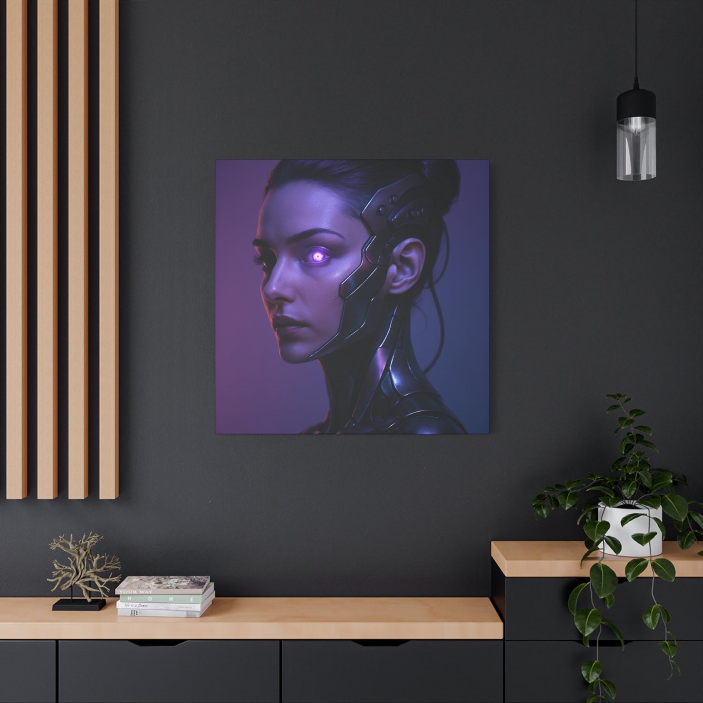 Futuristic Female Cyborg Matte Canvas