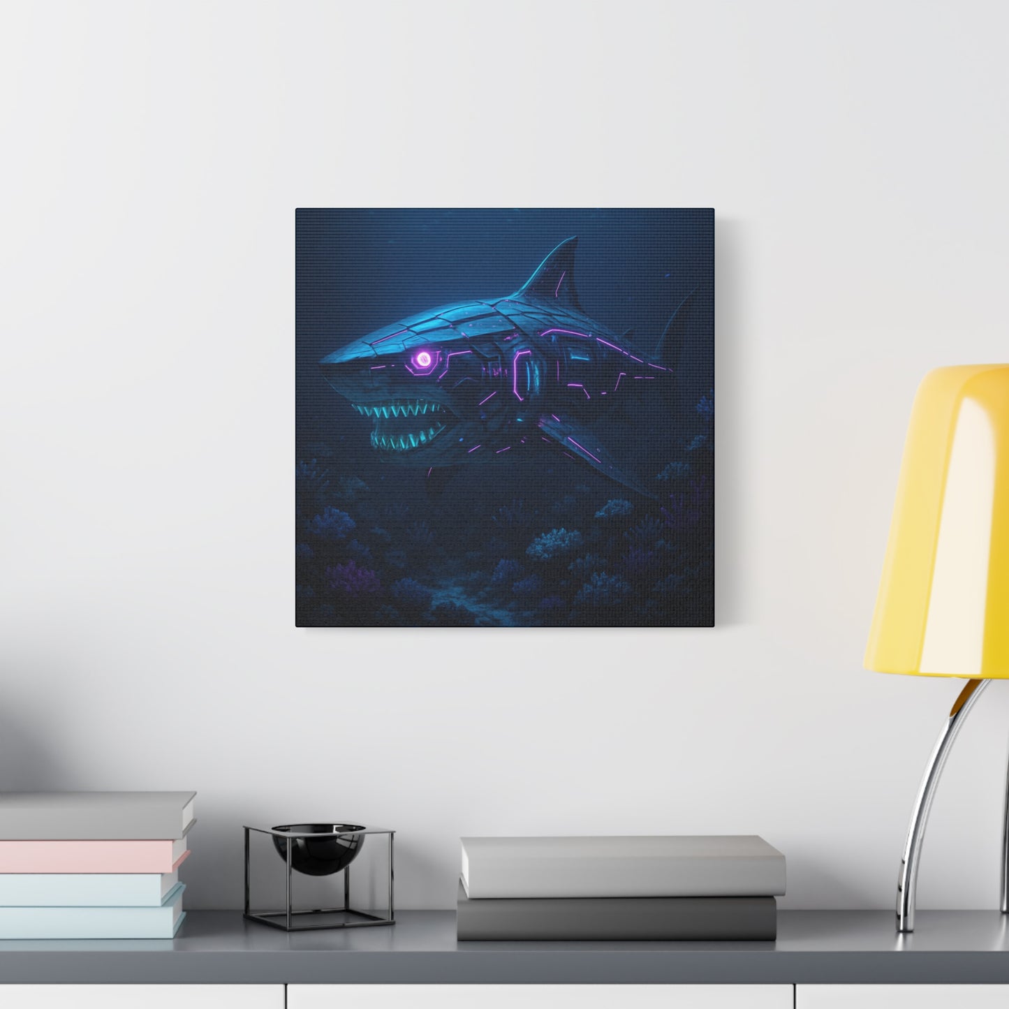 Cyber Shark Abyss Matte Canvas