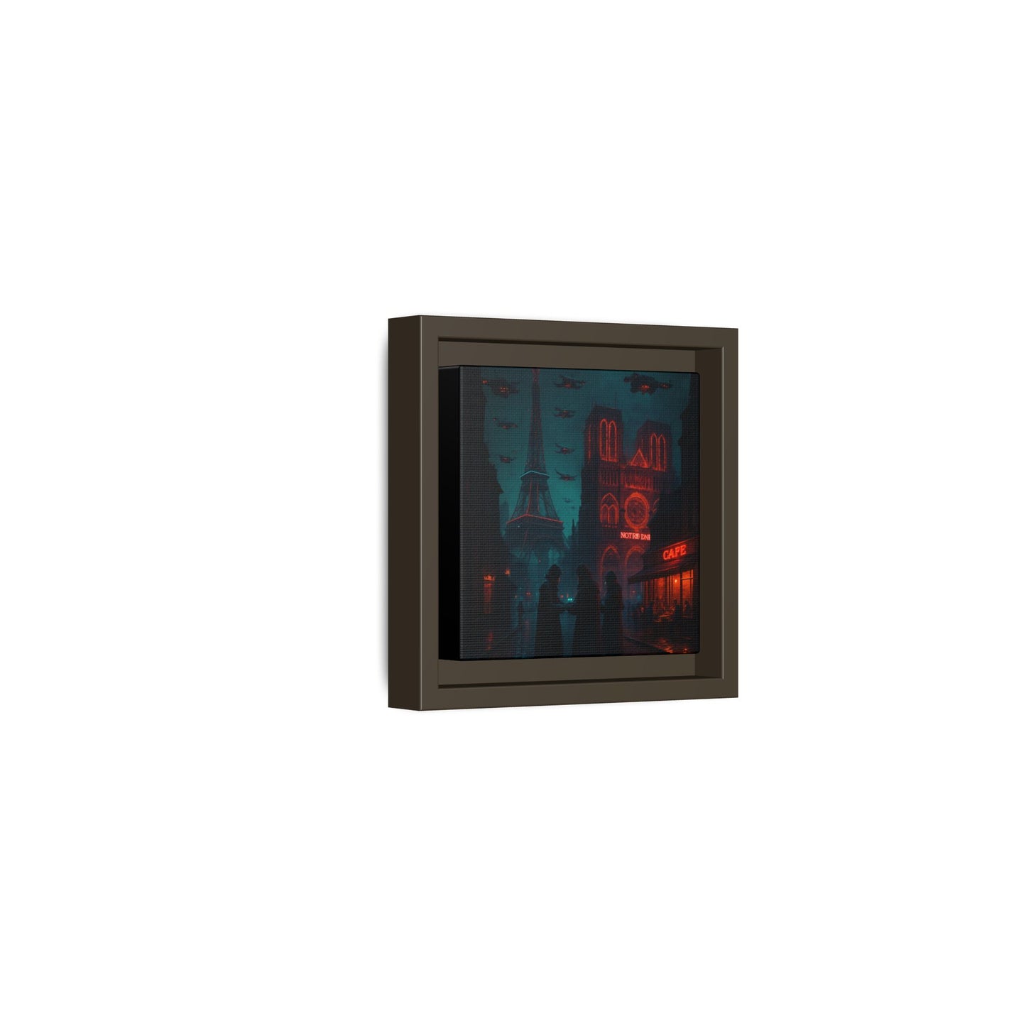 Neon Paris Dream Framed Matte Canvas