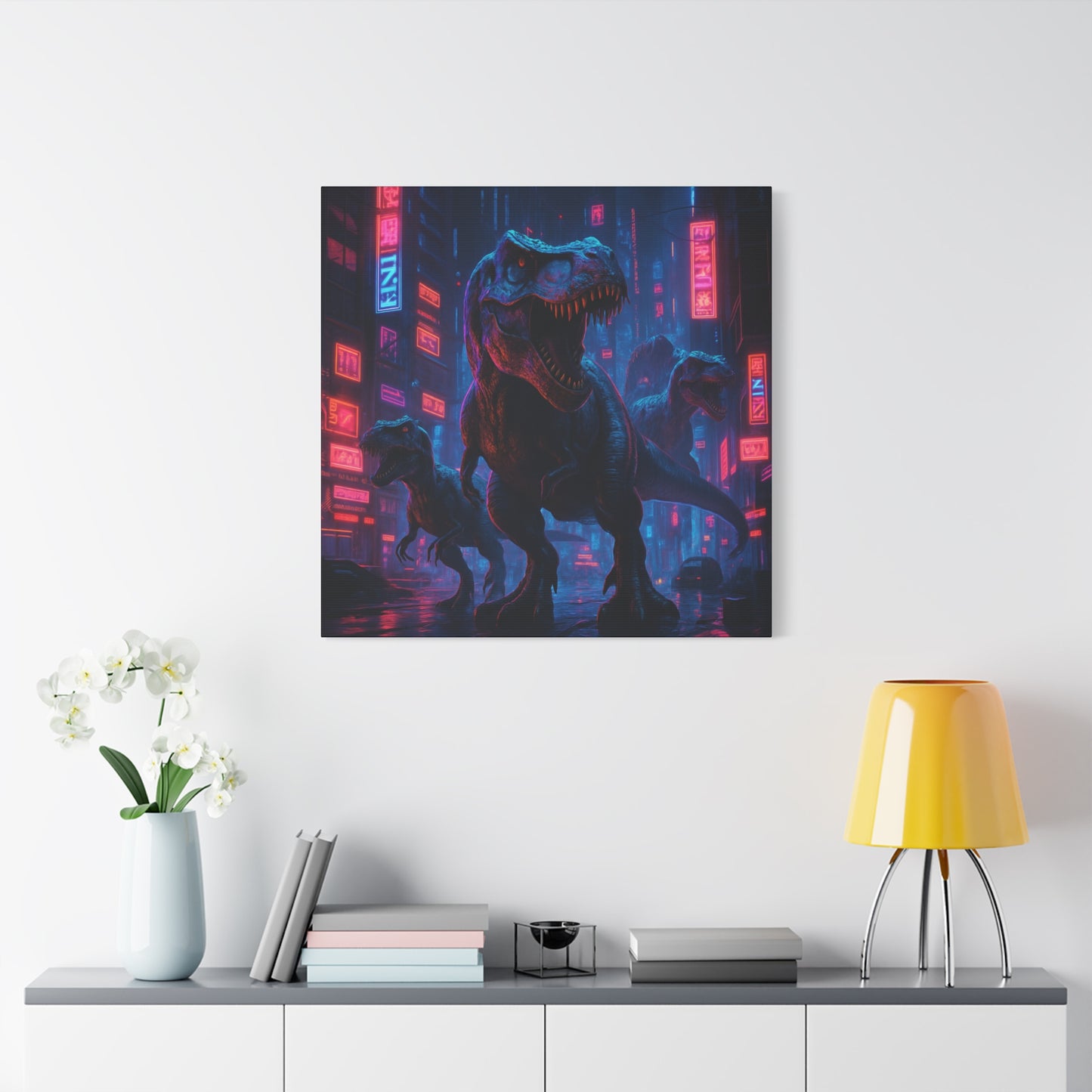 Cybercity Dinosaur Matte Canvas