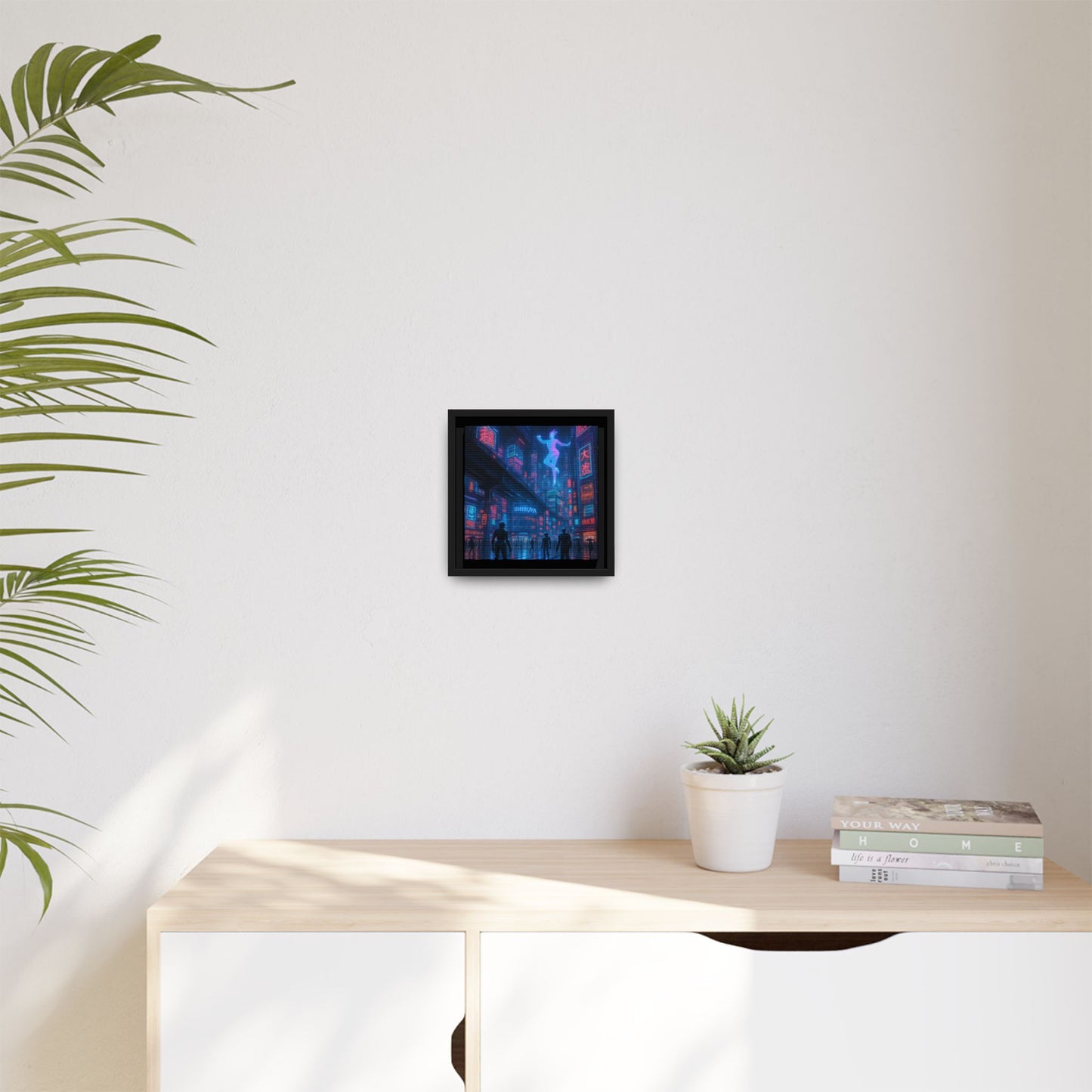 Neon Shibuya Spirit Framed Matte Canvas