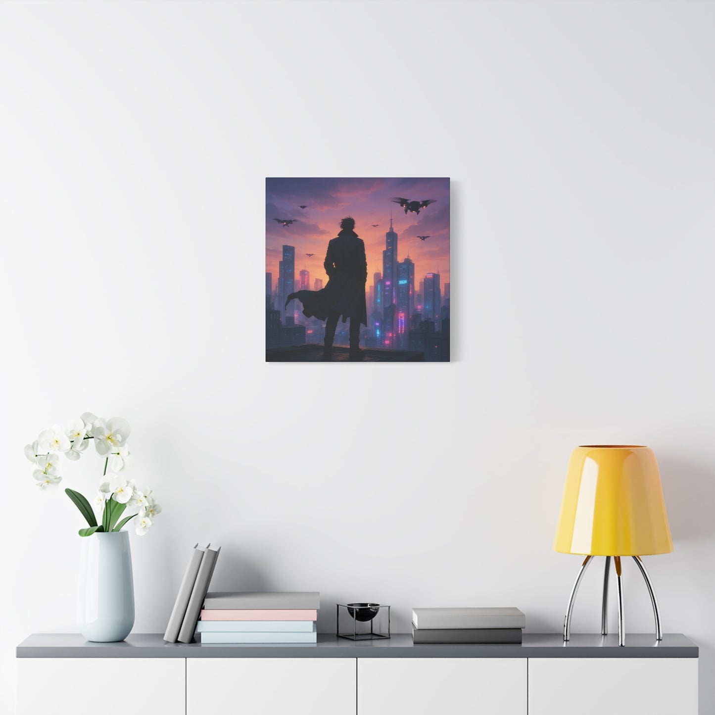 Future Skyline Sentinel Matte Canvas