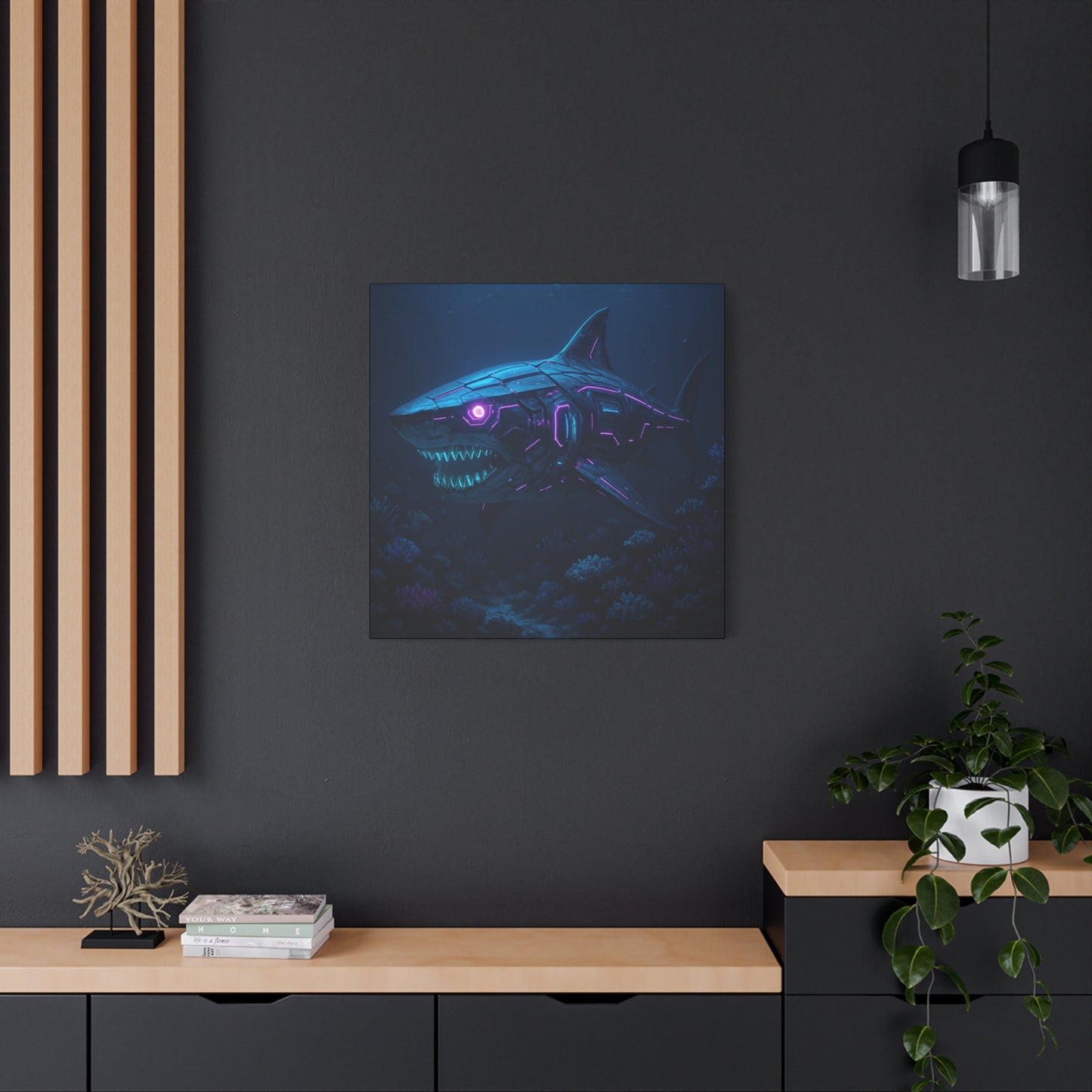Cyber Shark Abyss Matte Canvas