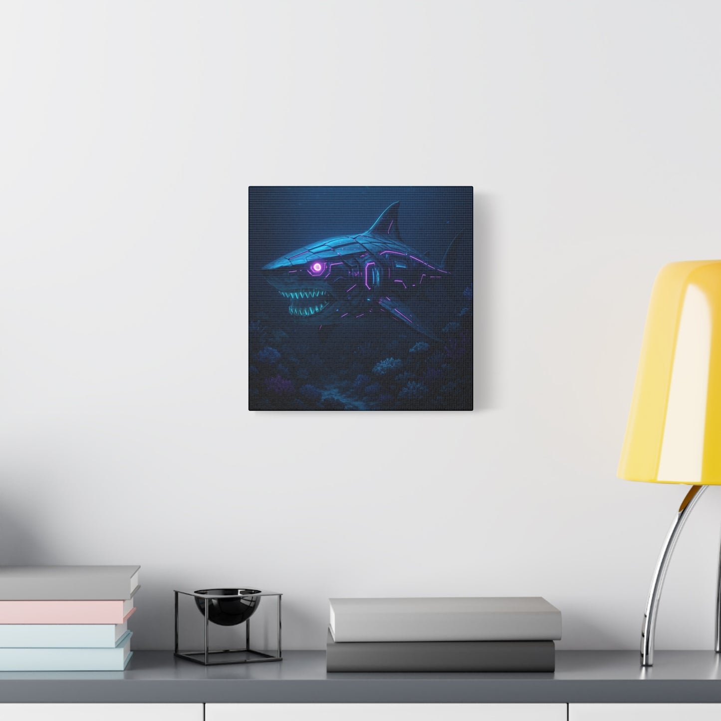 Cyber Shark Abyss Matte Canvas