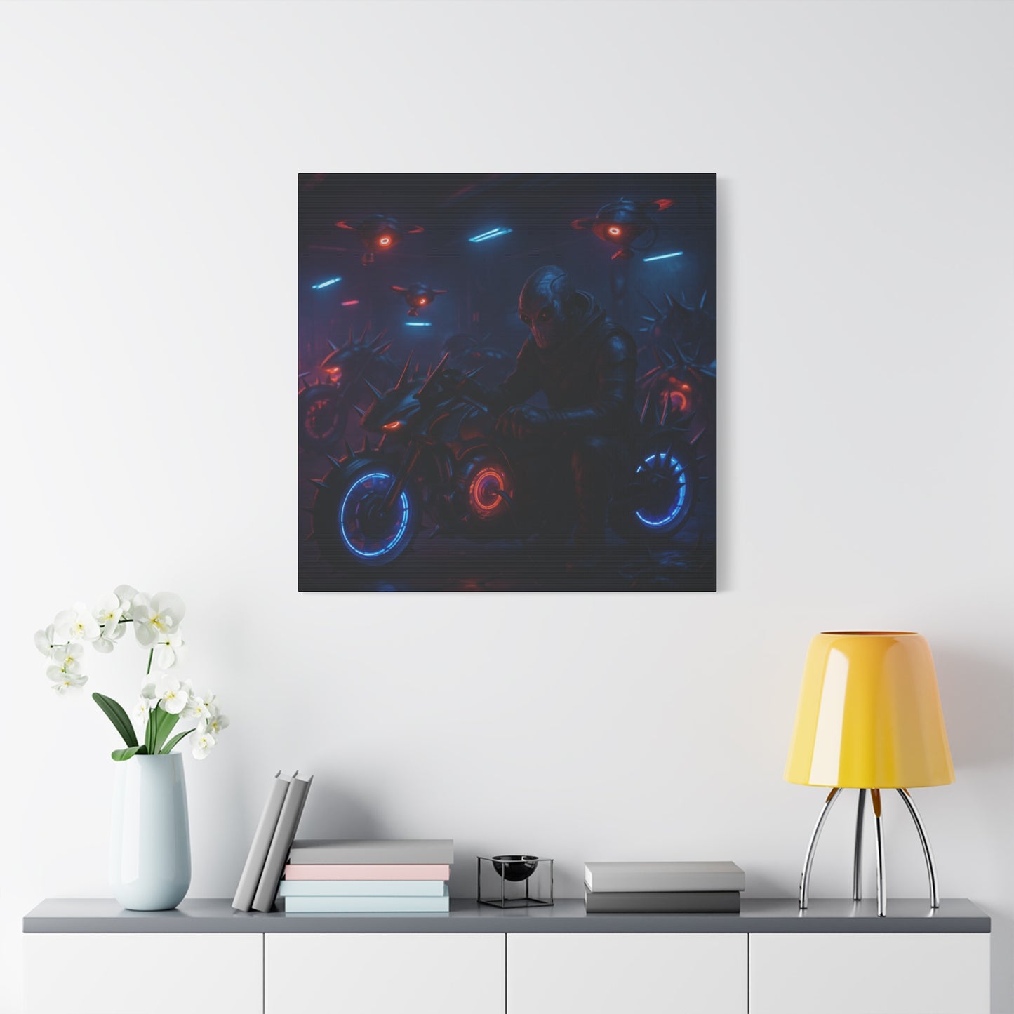 Alien Biker Matte Canvas