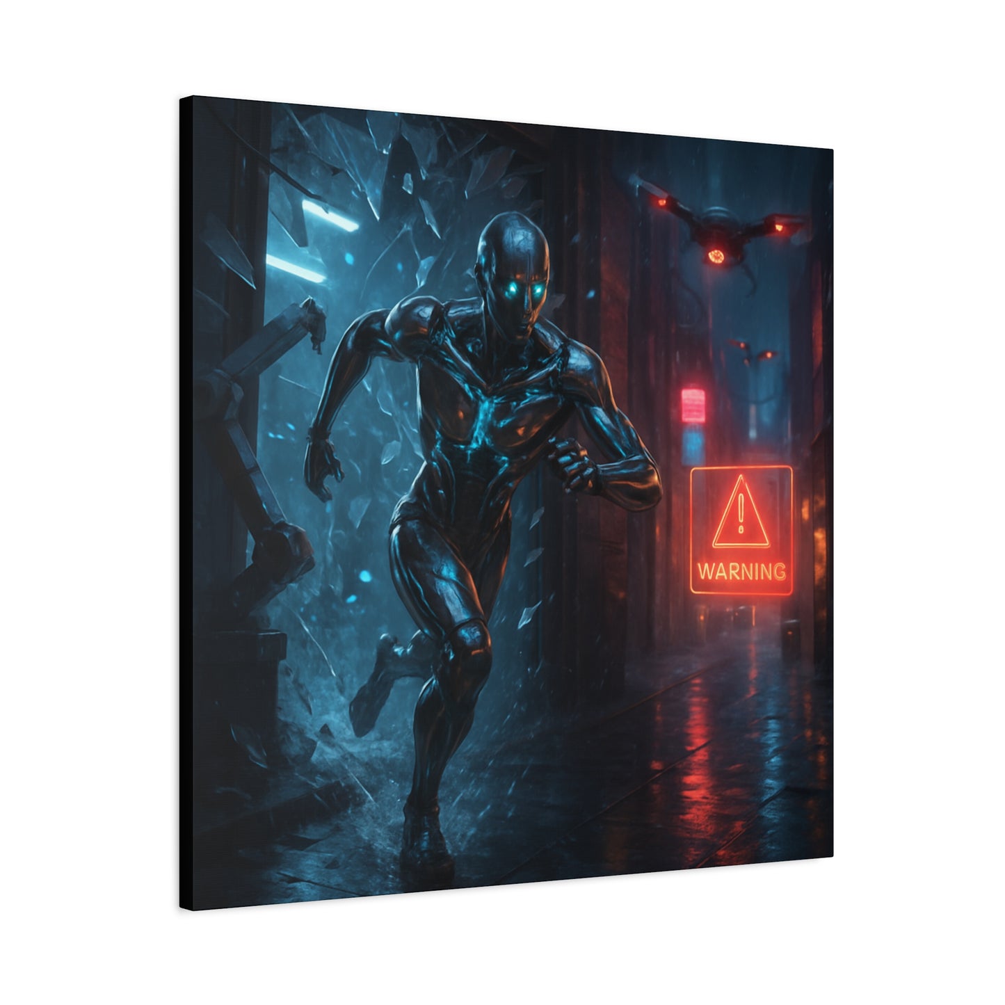Neon Escape Futuristic Runner Matte Canvas