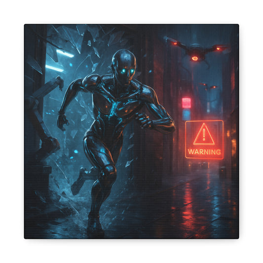 Neon Escape Futuristic Runner Matte Canvas