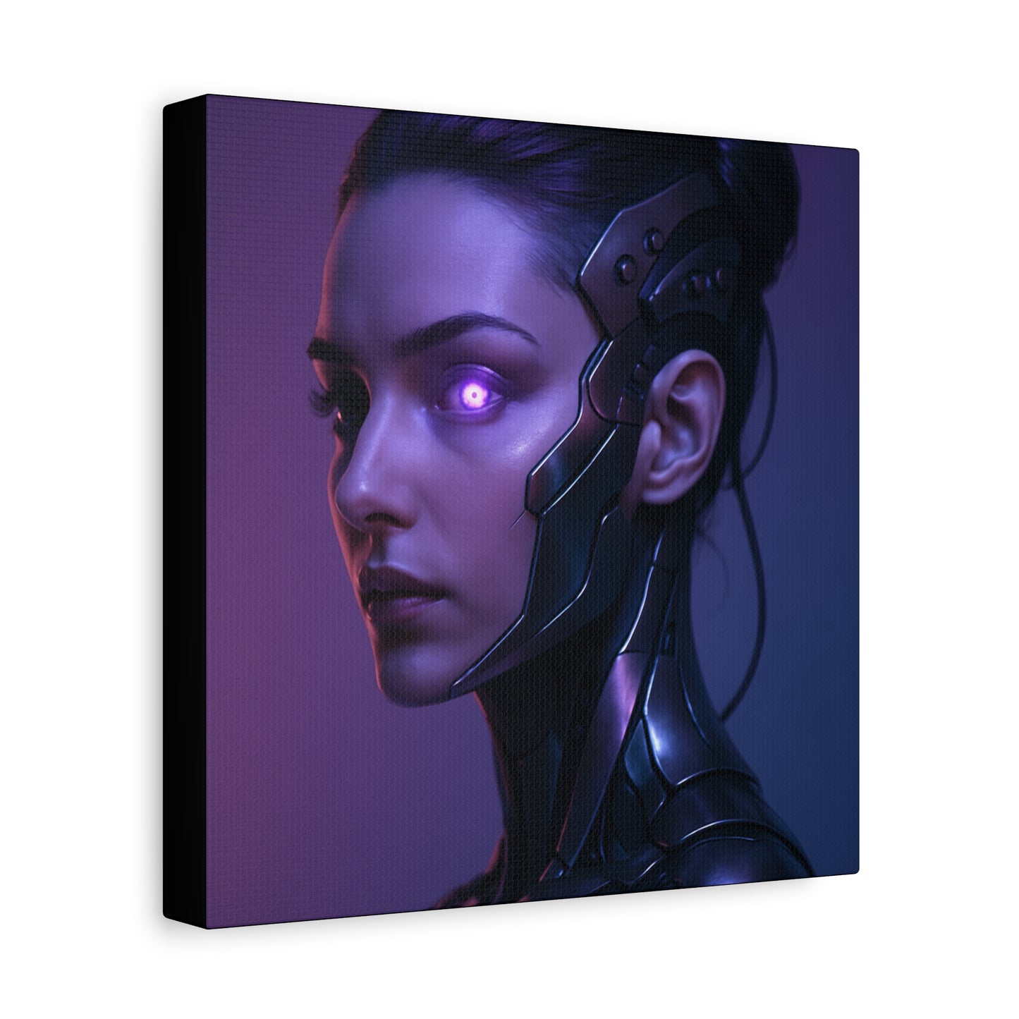 Futuristic Female Cyborg Matte Canvas