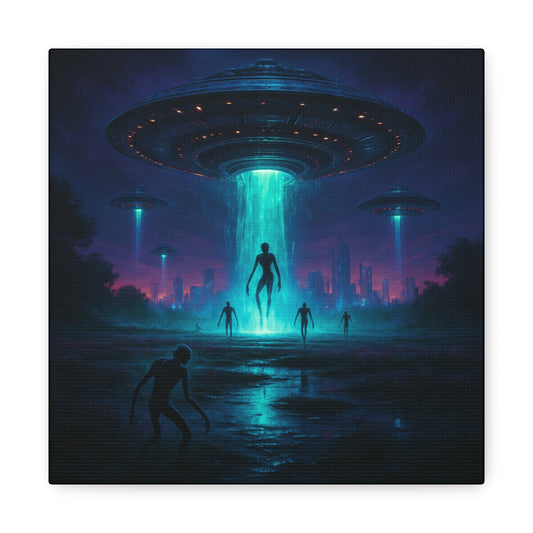 Alien Abduction Matte Canvas
