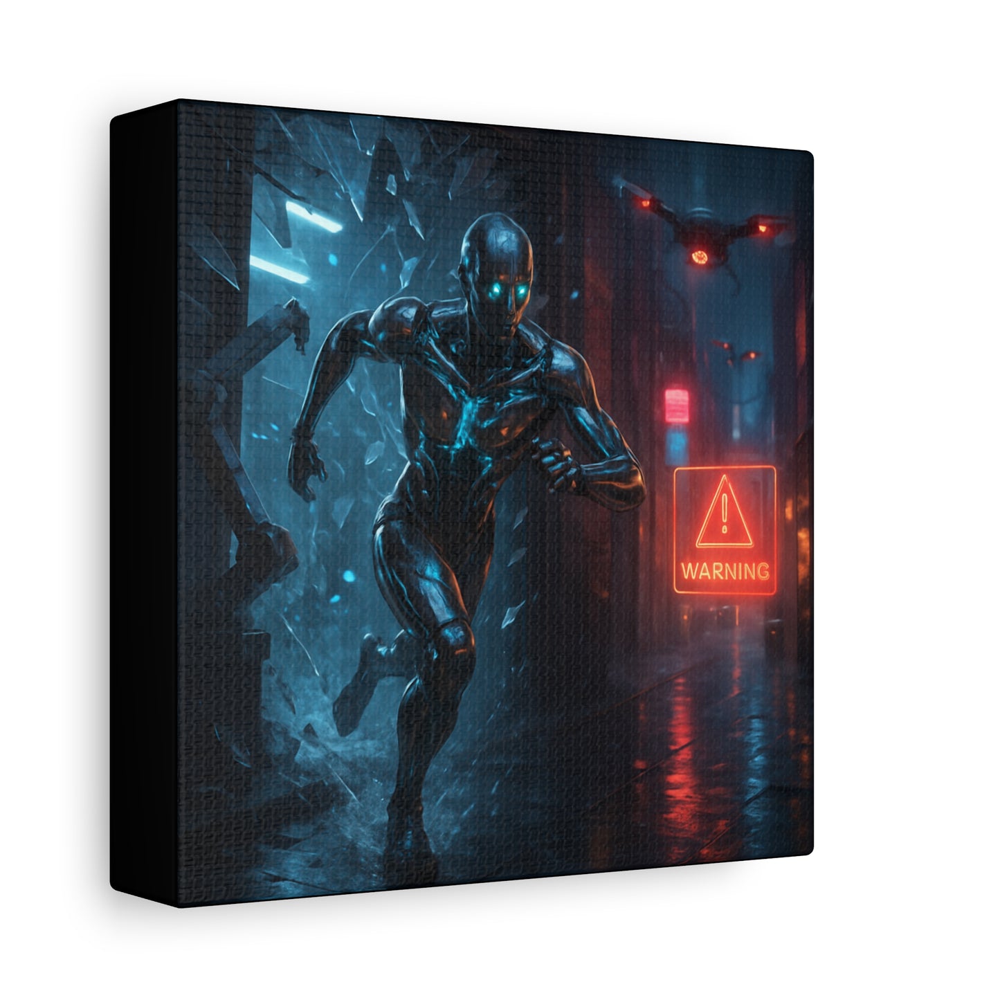 Neon Escape Futuristic Runner Matte Canvas