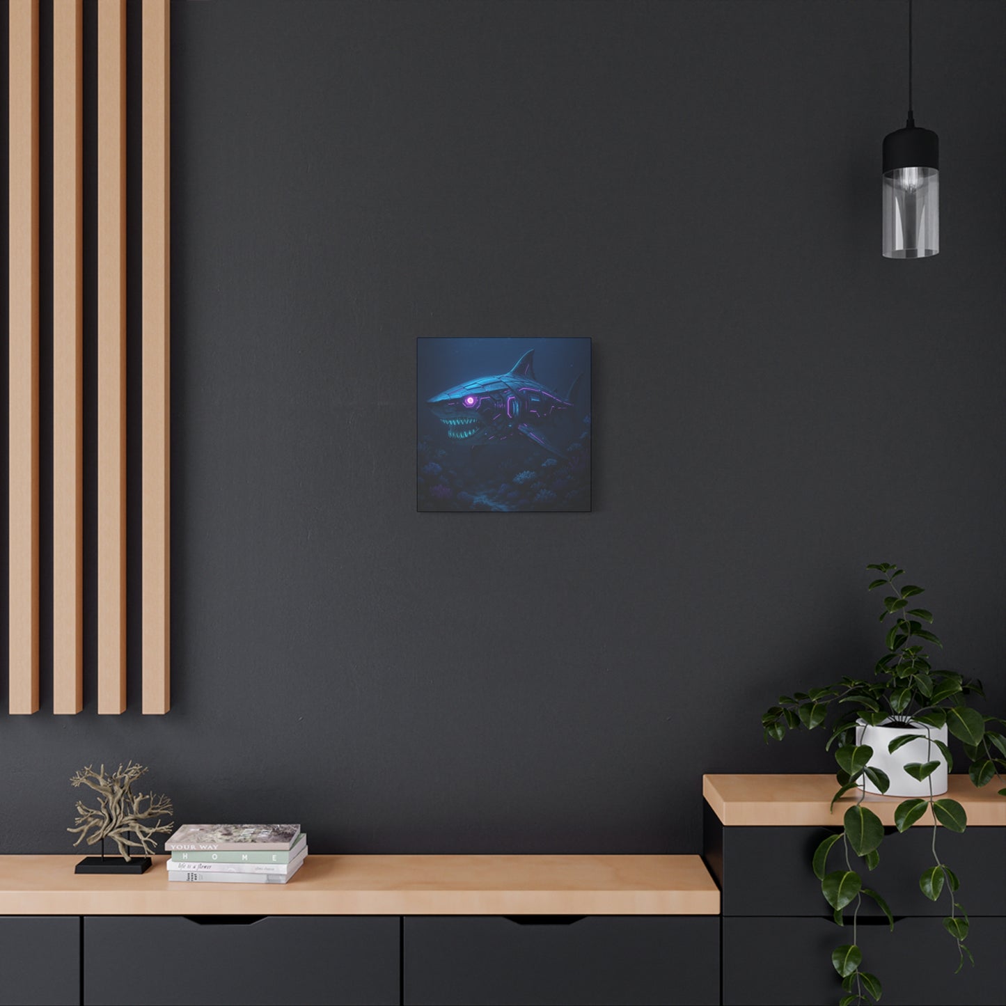 Cyber Shark Abyss Matte Canvas