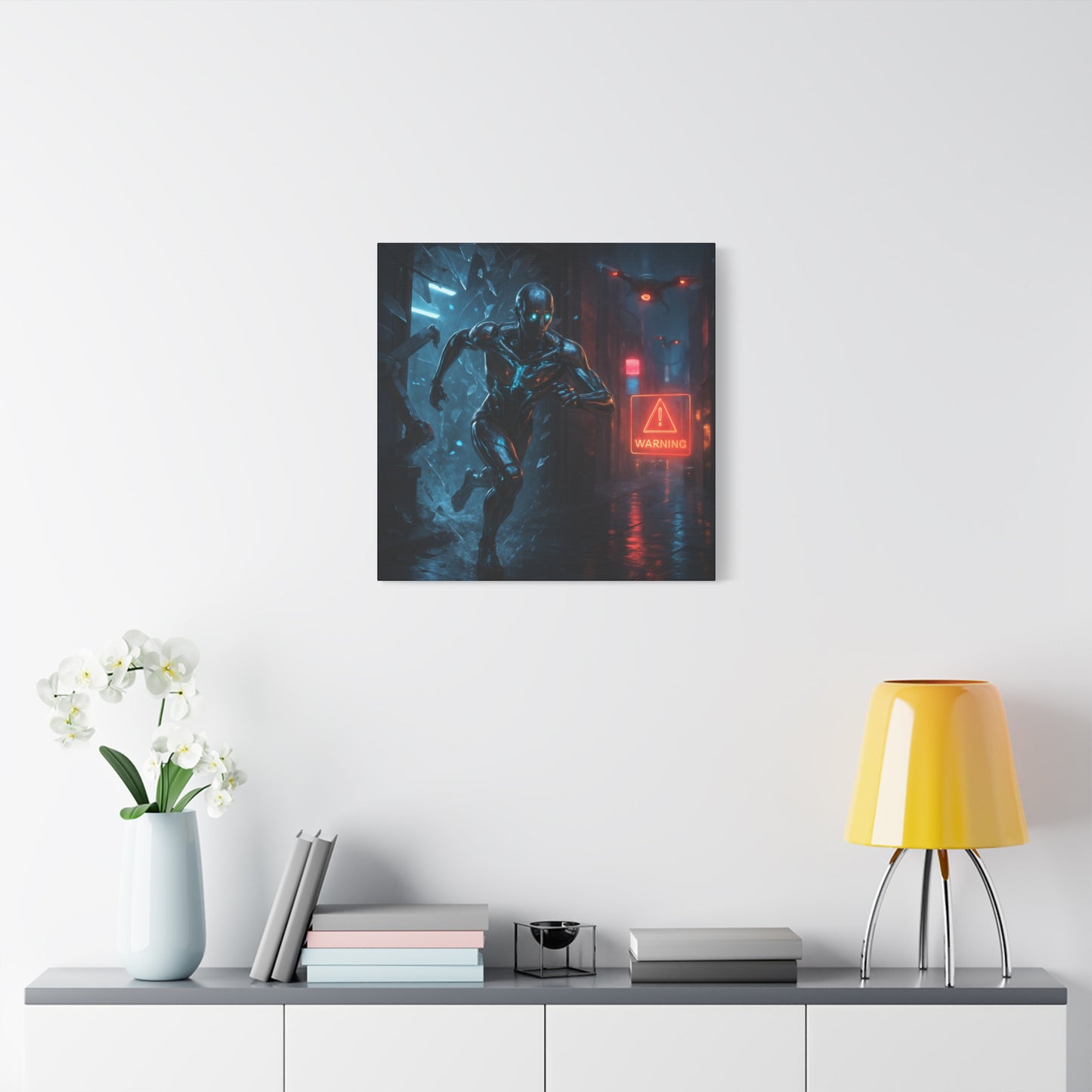 Neon Escape Futuristic Runner Matte Canvas