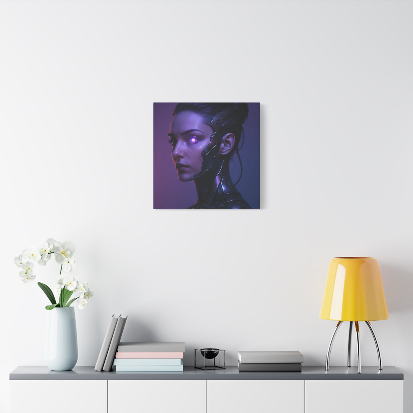 Futuristic Female Cyborg Matte Canvas