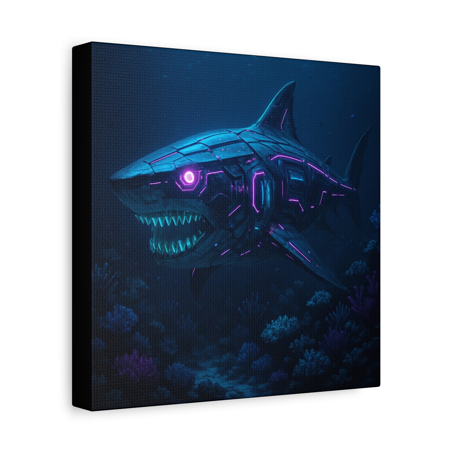 Cyber Shark Abyss Matte Canvas