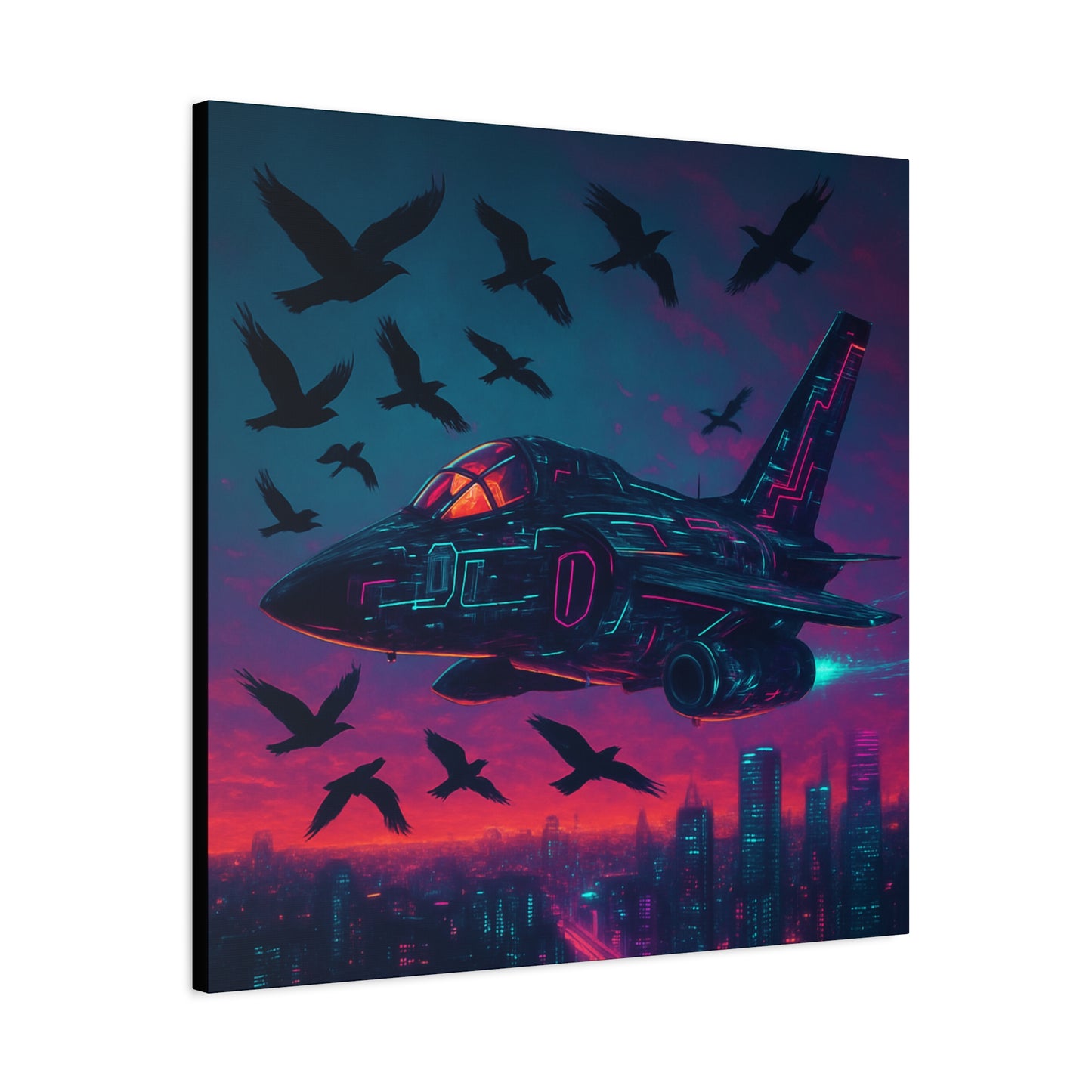 Neon Jet Flight Matte Canvas