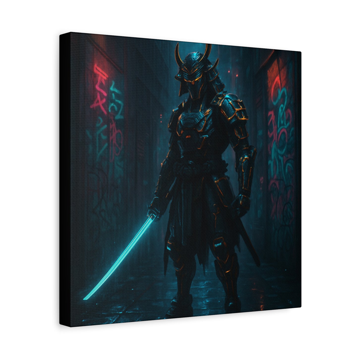 Cyber Samurai Warrior Matte Canvas