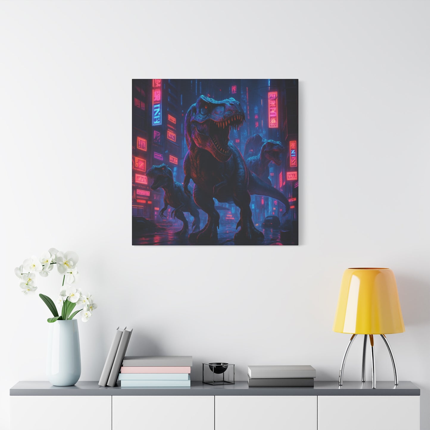Cybercity Dinosaur Matte Canvas