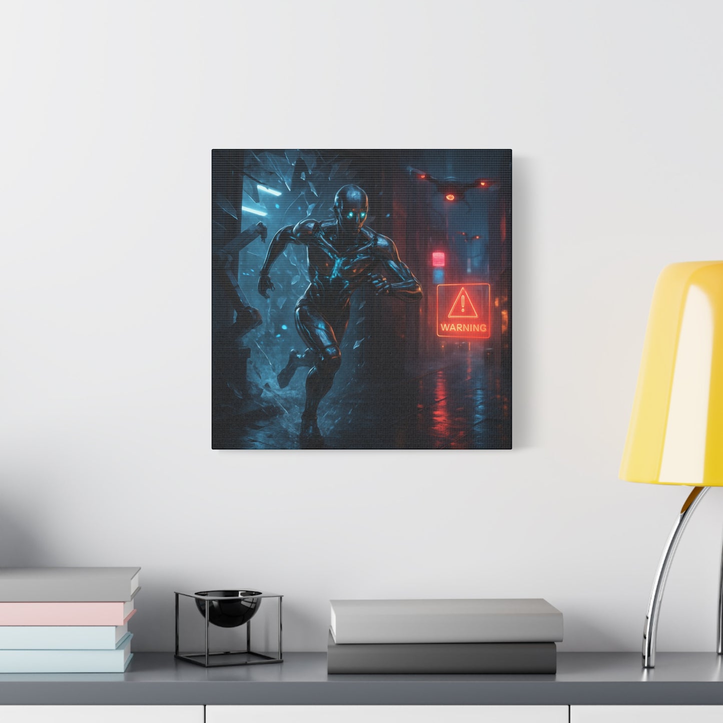 Neon Escape Futuristic Runner Matte Canvas