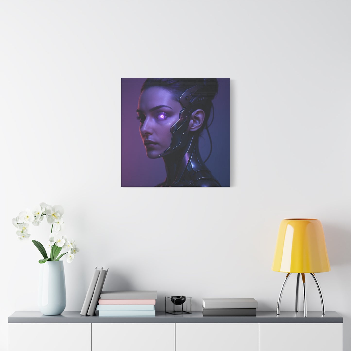 Futuristic Female Cyborg Matte Canvas