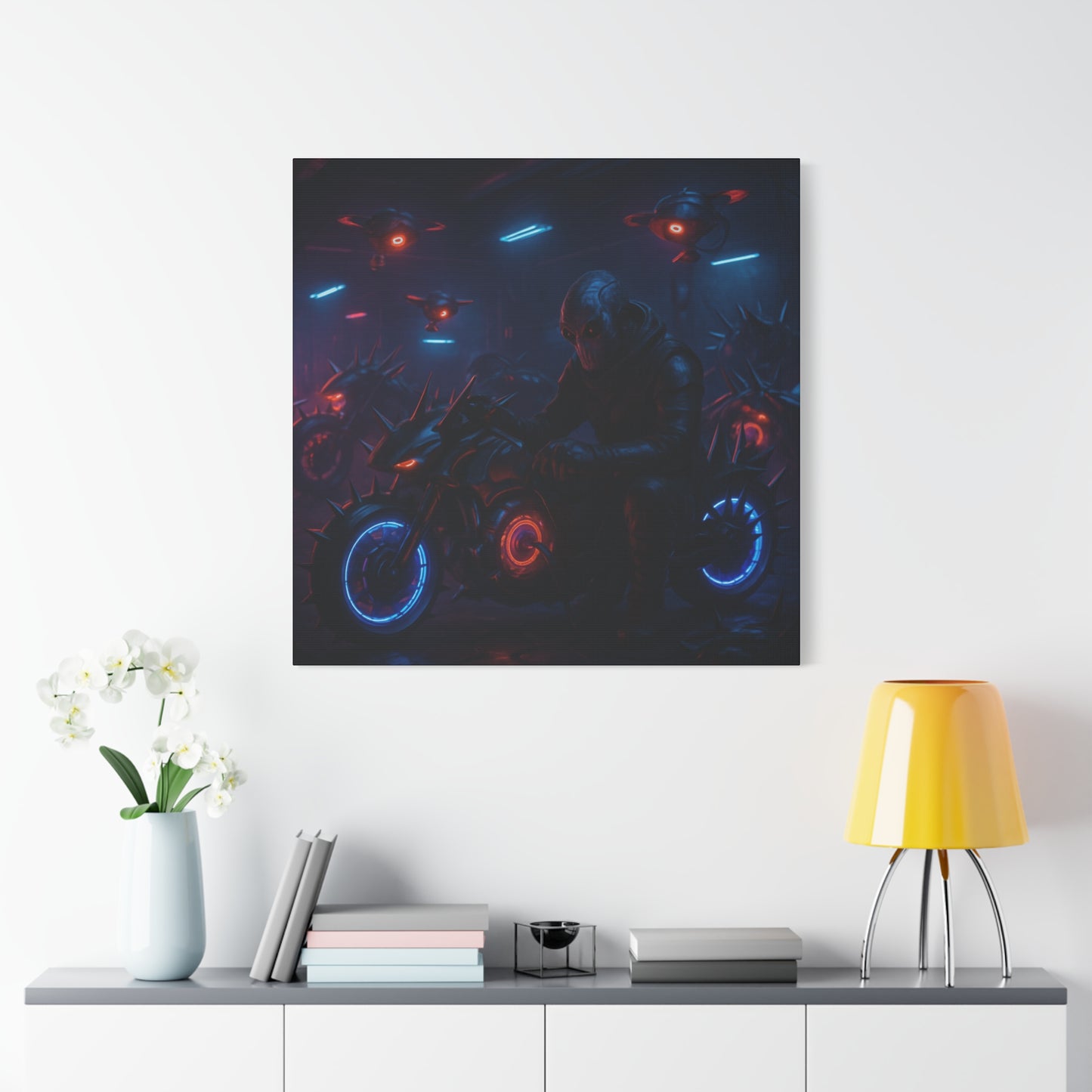 Alien Biker Matte Canvas