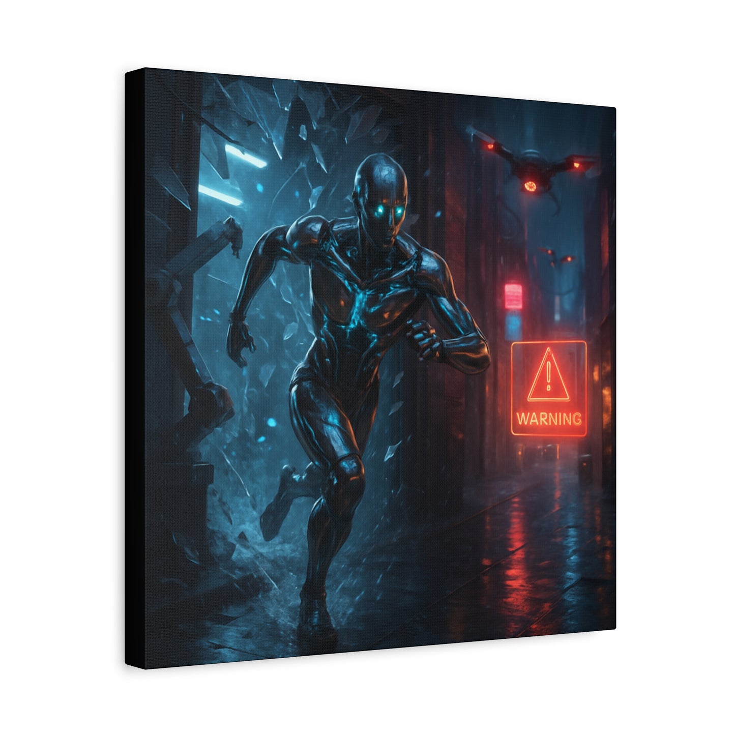 Neon Escape Futuristic Runner Matte Canvas